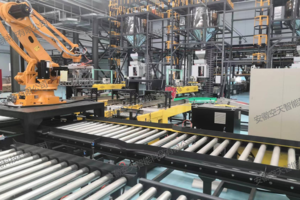 半自動稱重包裝碼垛系統(tǒng)典型案例現(xiàn)場